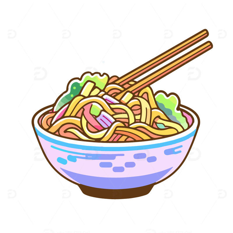 面条矢量插画