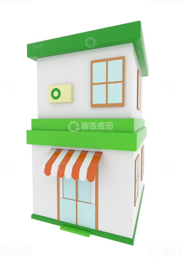 源文件下载【趣麦麦图】-c4d卡通房子