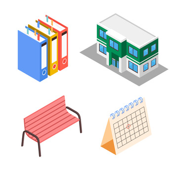 2.5d办公立体元素