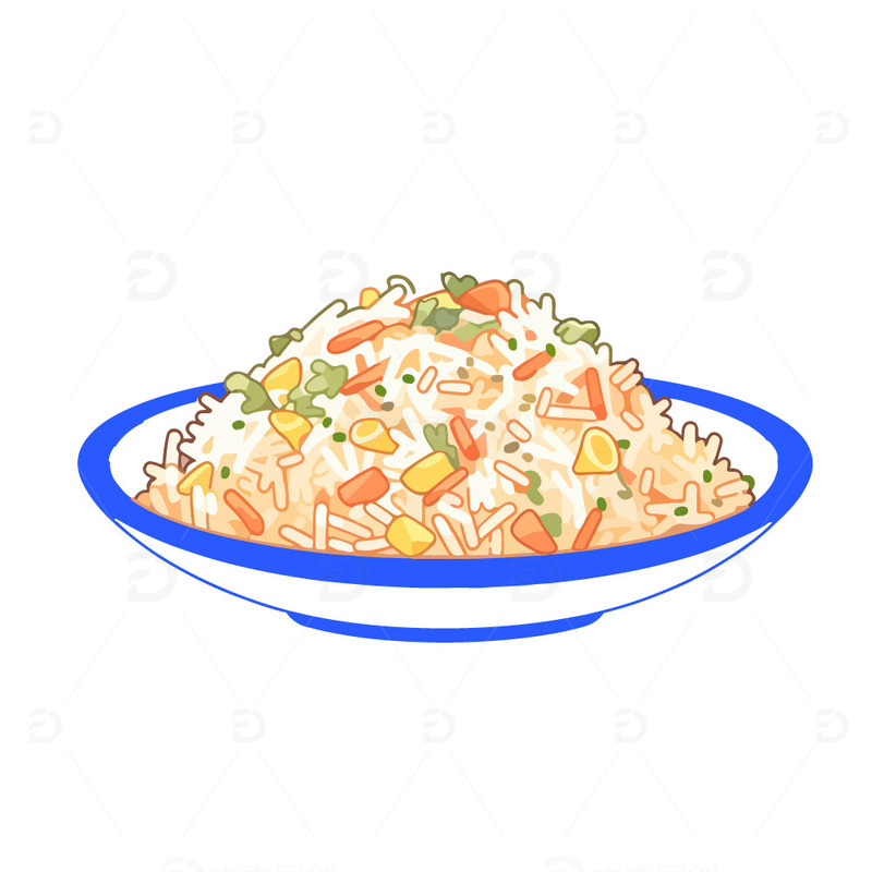 源文件下载【趣麦麦图】矢量炒饭插画