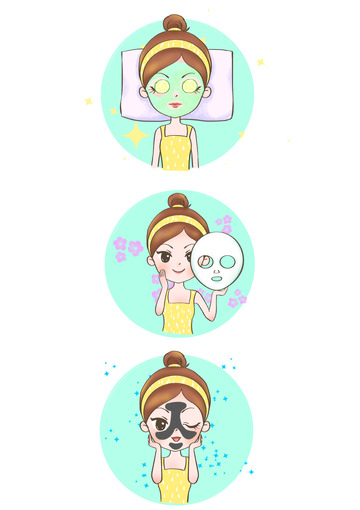 护肤面膜美容海报元素泥膜补水贴片面膜