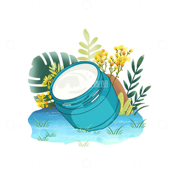 源文件下载【趣麦麦图】手绘植物面霜