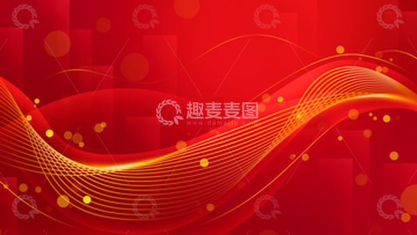 源文件下载【趣麦麦图】-红色金色曲线大气城市展板电商海报背景