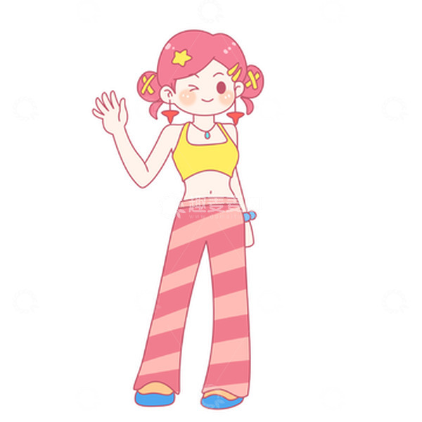 源文件下载【趣麦麦图】夏日女孩多巴胺穿搭