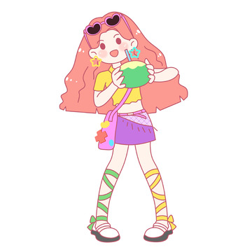 多巴胺穿搭长发女生