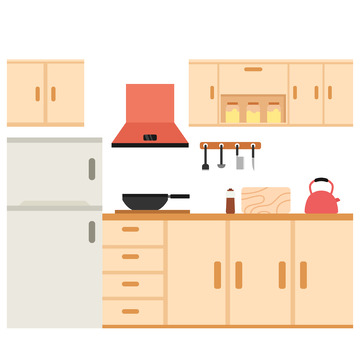 厨房厨具吊柜开放式厨房