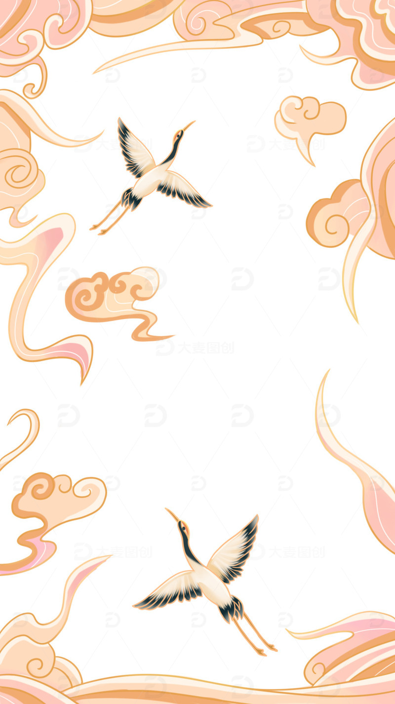 国潮中国风流云边框