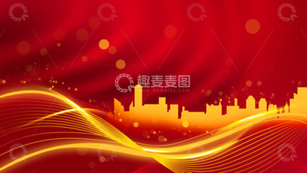 源文件下载【趣麦麦图】金色红色喜庆光效海报电商展板背景