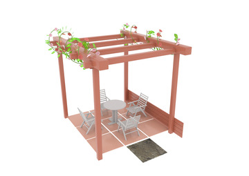 c4d卡通亭子设计