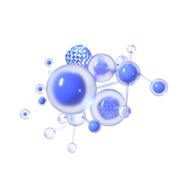 3D立体蓝色美容护肤细胞结构