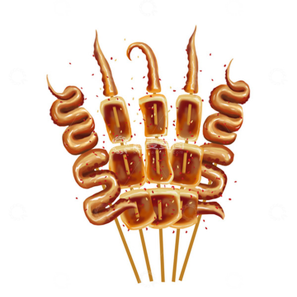 源文件下载【趣麦麦图】烧烤鱿鱼片鱿鱼须美食