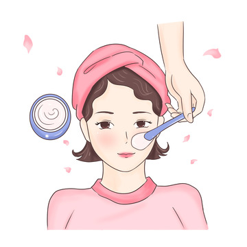 美容海报元素涂泥膜护肤