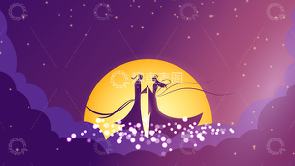 源文件下载【趣麦麦图】七夕牛郎织女背景图