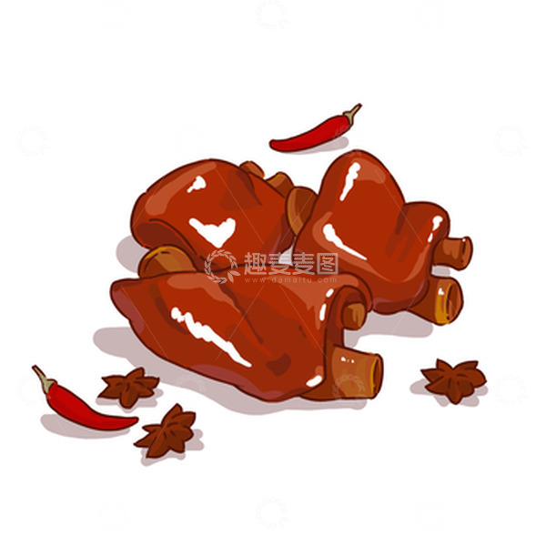 源文件下载【趣麦麦图】五香烤猪蹄小场景