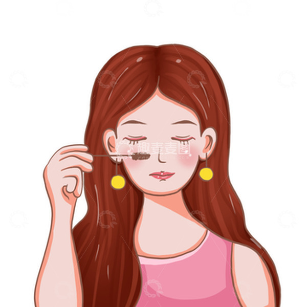 源文件下载【趣麦麦图】美妆美女人物化妆手绘插画