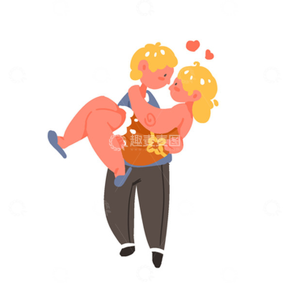 源文件下载【趣麦麦图】七夕情侣公主抱海报元素