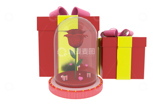 源文件下载【趣麦麦图】c4d七夕情人节花朵