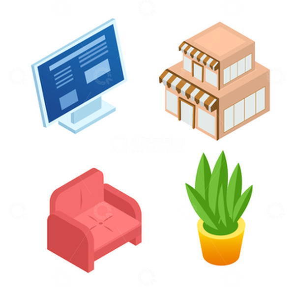 源文件下载【趣麦麦图】2.5d办公场景元素