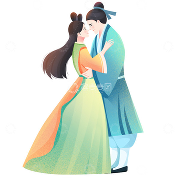 源文件下载【趣麦麦图】七夕牛郎织女人物元素