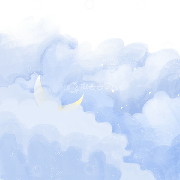 源文件下载【趣麦麦图】小清新简约蓝色天空星海云海