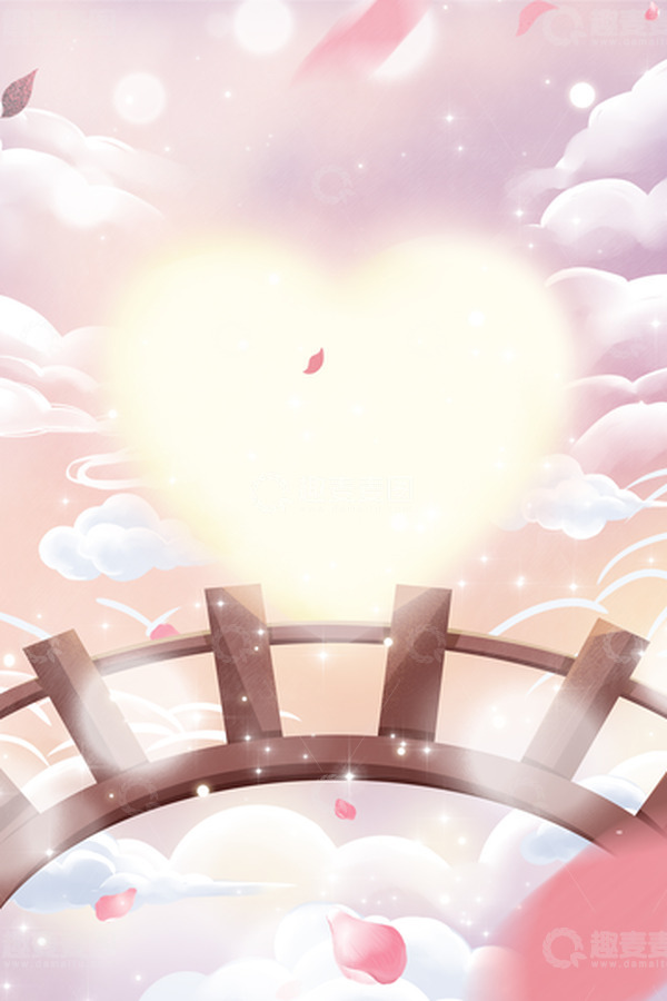 源文件下载【趣麦麦图】国风插画七夕喜鹊情人节海报