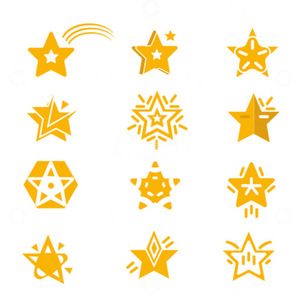 源文件下载【趣麦麦图】手绘形状星星