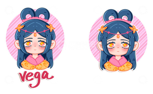 源文件下载【趣麦麦图】七夕织女手绘卡通元素小人七夕情侣