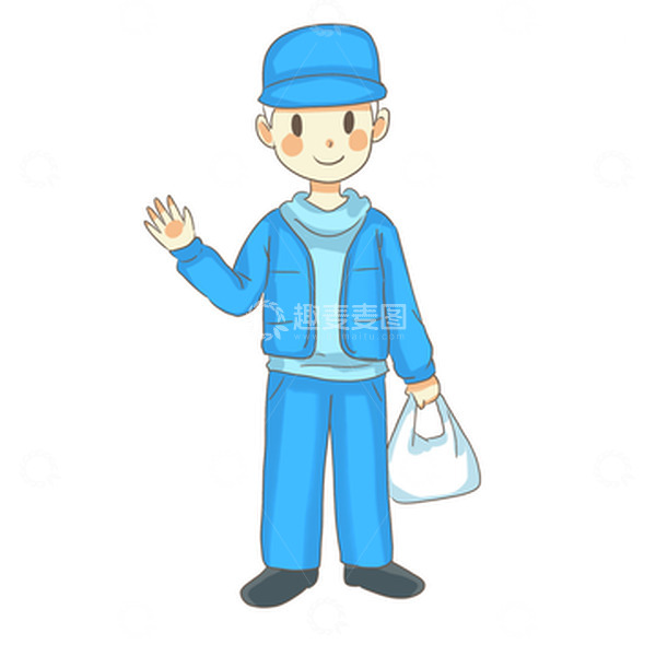 源文件下载【趣麦麦图】外卖员骑手送餐员小哥