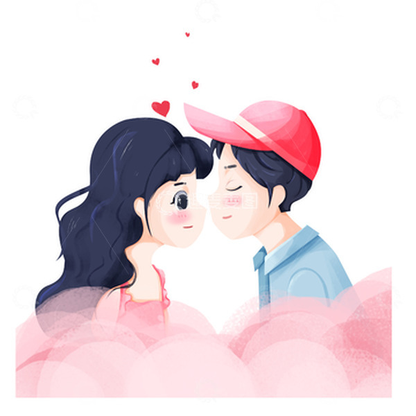 源文件下载【趣麦麦图】简约小清新七夕情侣