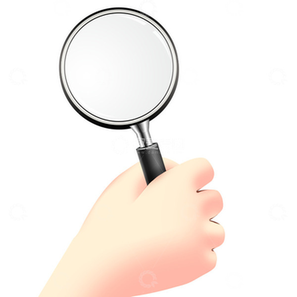 源文件下载【趣麦麦图】手持放大镜透明元素工具