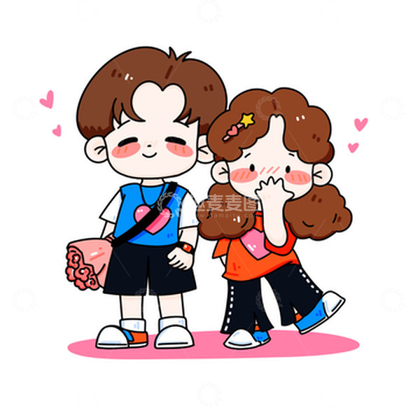 源文件下载【趣麦麦图】七夕情侣卡通人物元素