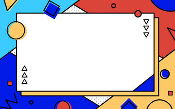 孟菲斯撞色扁平风几何图形电商海报背景