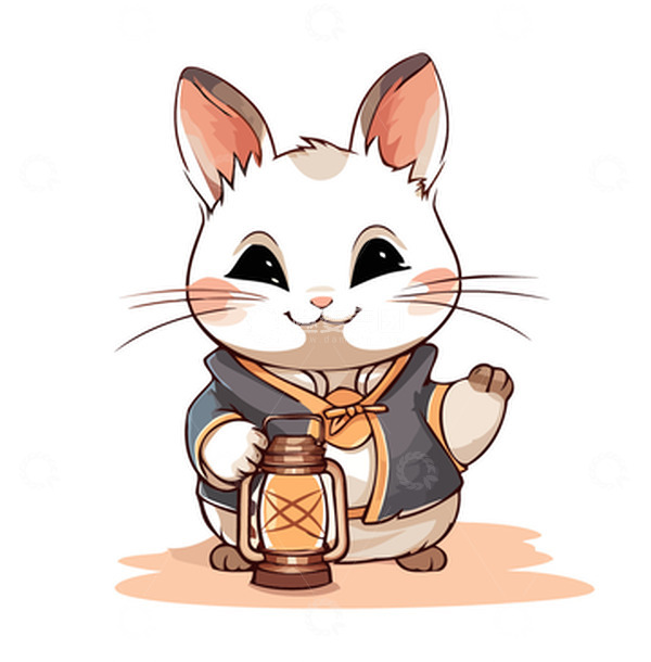 源文件下载【趣麦麦图】中秋玉兔灯笼