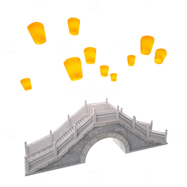 源文件下载【趣麦麦图】七夕节小桥建模