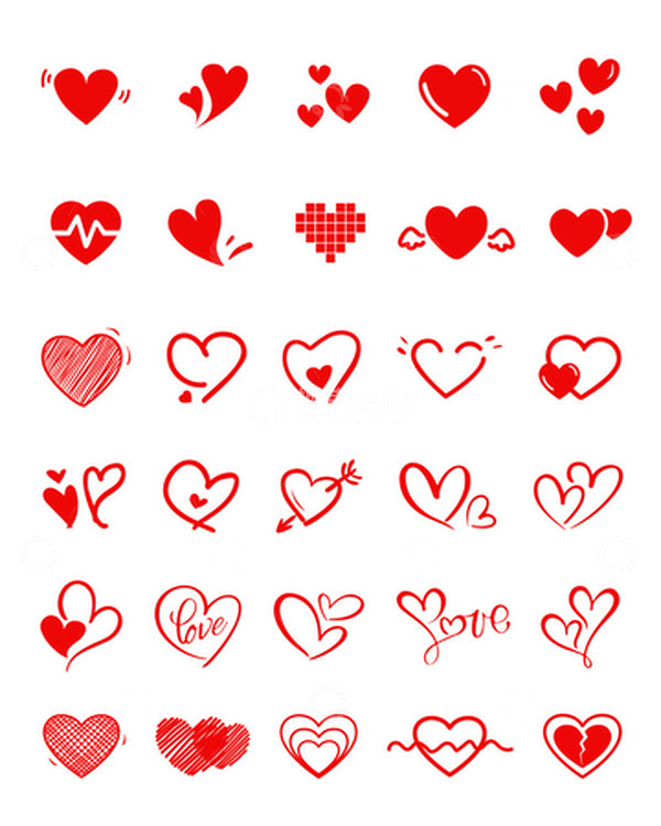 源文件下载【趣麦麦图】卡通红色七夕情人节爱心