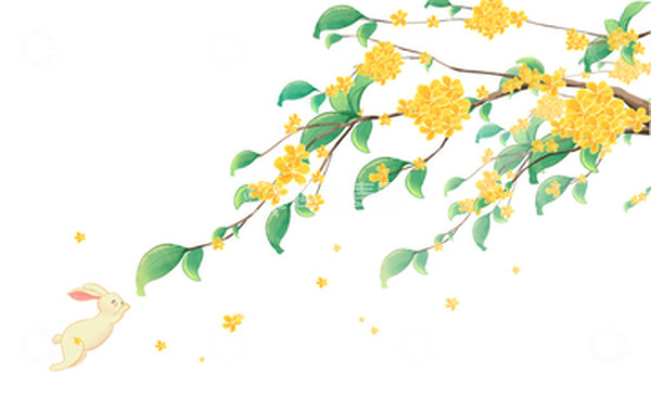 源文件下载【趣麦麦图】中秋节月兔桂花元素