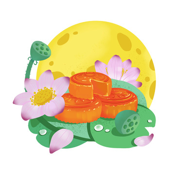 花好月圆海报元素