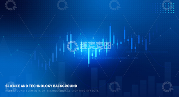 源文件下载【趣麦麦图】蓝色商务互联网金融指标箭头PPT背景