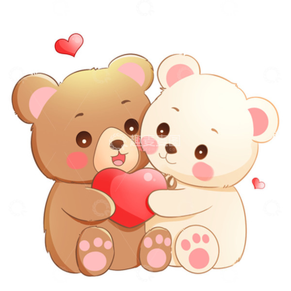 源文件下载【趣麦麦图】七夕节礼物可爱情侣卡通小熊元素