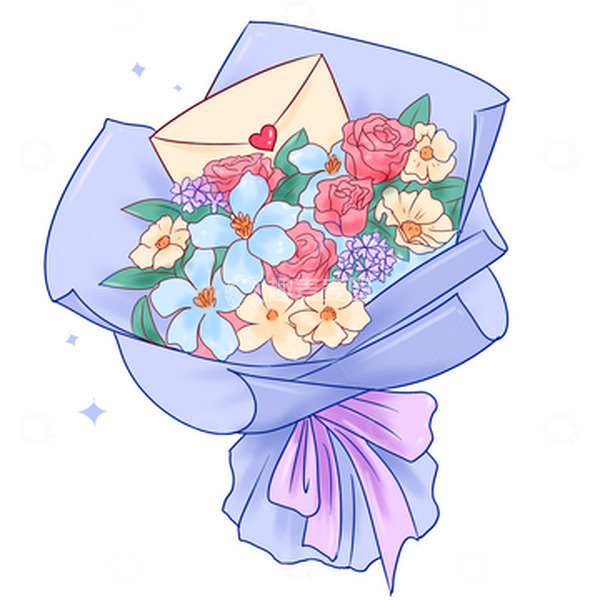 源文件下载【趣麦麦图】七夕情人节礼物鲜花花束