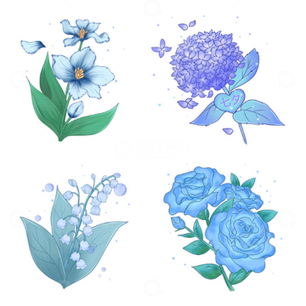 源文件下载【趣麦麦图】七夕鲜花元素系列