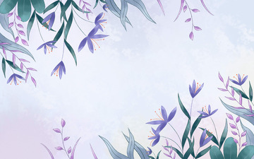 手绘水墨花草背景