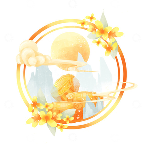 源文件下载【趣麦麦图】简约中秋节国风月饼