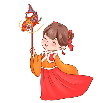 中秋节提花灯拿鱼灯