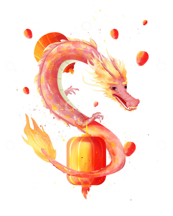 源文件下载【趣麦麦图】简约国风龙节日喜庆灯笼