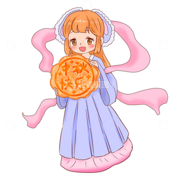 源文件下载【趣麦麦图】中秋节快乐嫦娥送月饼