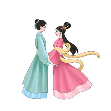 七夕牛郎织女插画