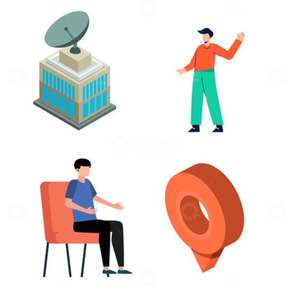 源文件下载【趣麦麦图】2.5d插画扁平化人物