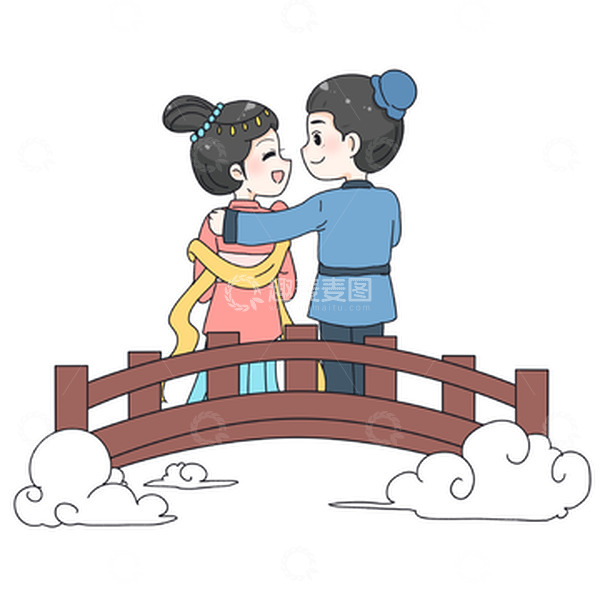 源文件下载【趣麦麦图】七夕浪漫鹊桥牛郎织女