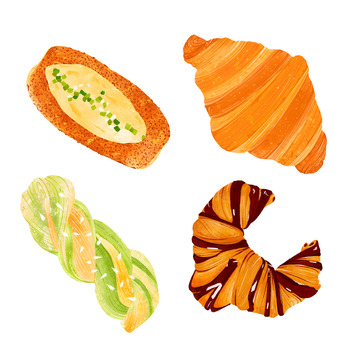 热销面包插画